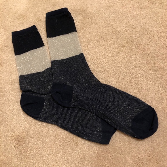 Tabio Sparkle Navy Socks - Picture 2 of 2